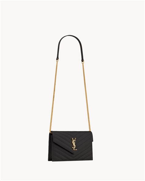 ysl portemonnaie mit kette|SAINT LAURENT Cassandre Envelope Chain matelassé textured .